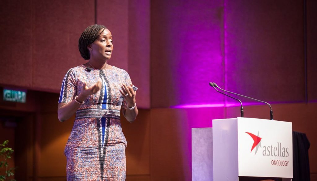 Ebele Mbanugo presenting in the C3 Prize Live Pitch Session